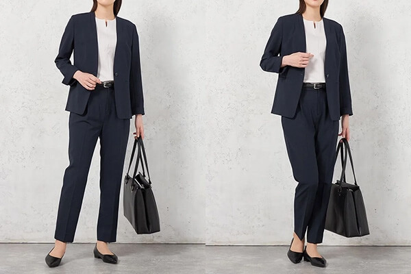 ノーカラージャケットを使ったビジカジコーデ