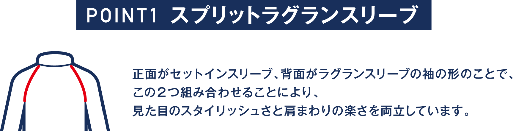 POINT1 スプリットラグランスリーブ