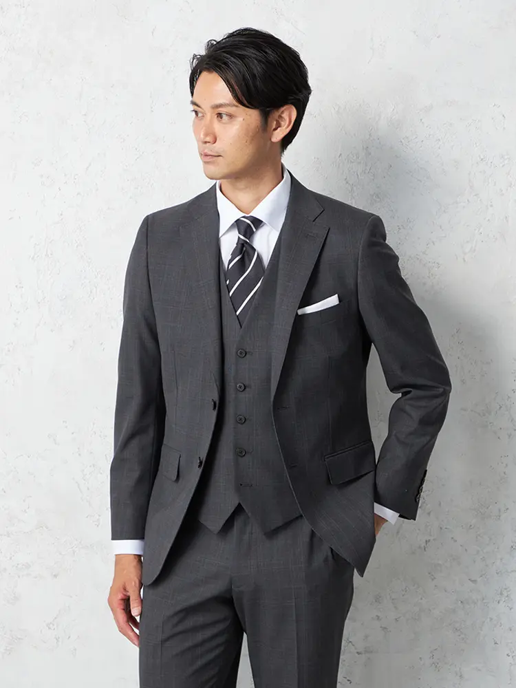 パンツウォッシャブル 千鳥格子 ネイビー