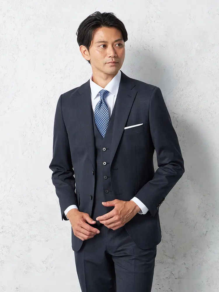 ウール混 ストライプ ブラック