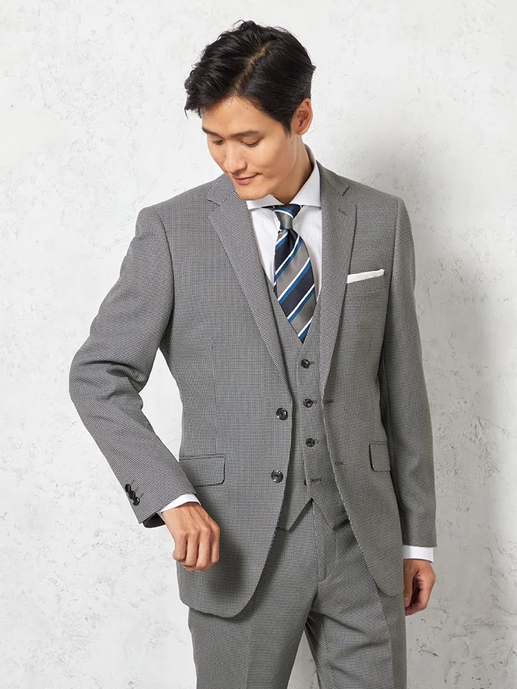 ウールライク 千鳥格子 M.グレー