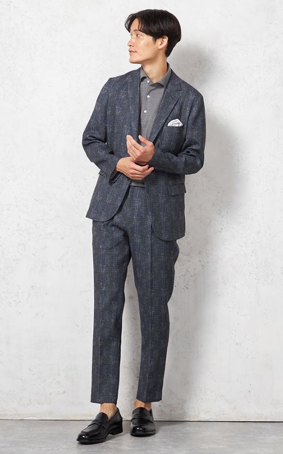 【サスビズ×RENU】セットアップ チェック ネイビー