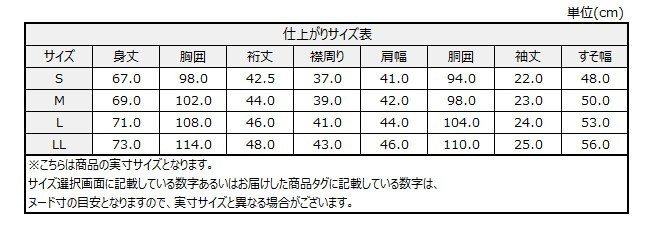 サイズチャート