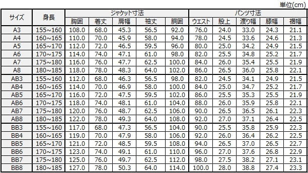 サイズチャート