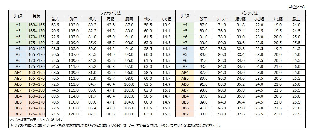 サイズチャート