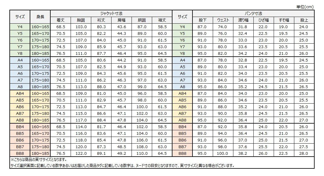 サイズチャート
