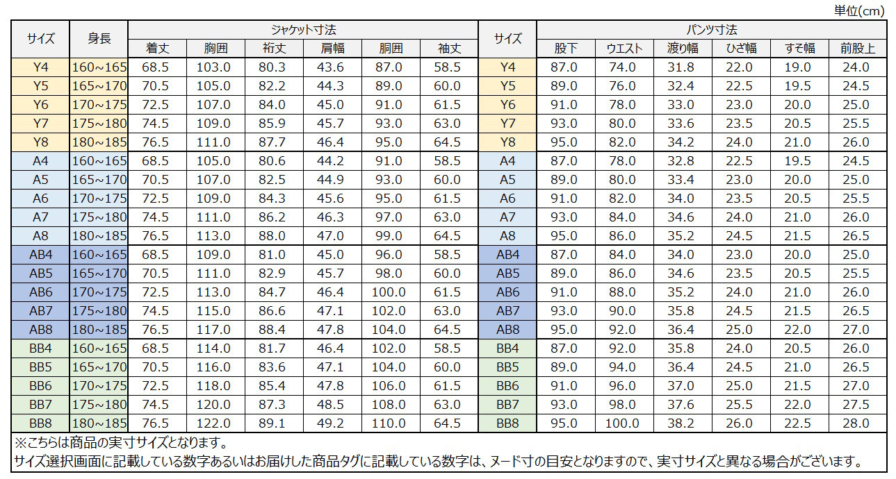 サイズチャート