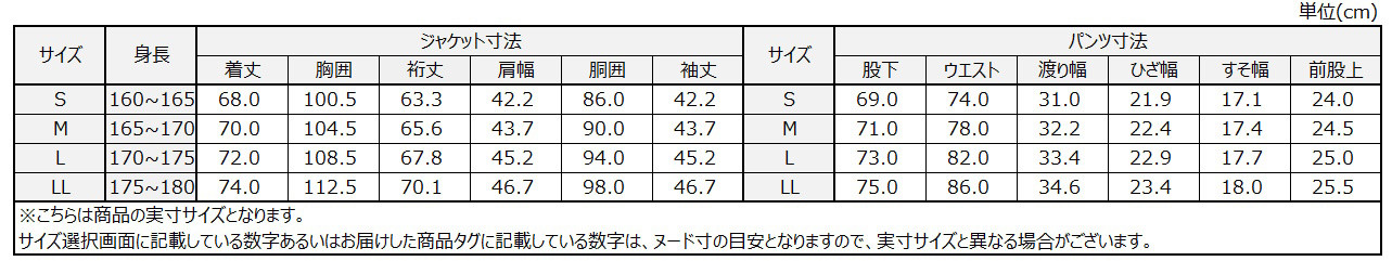 サイズチャート
