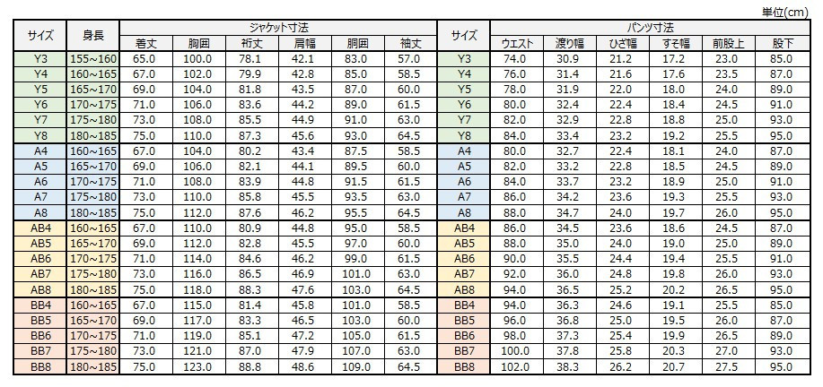サイズチャート