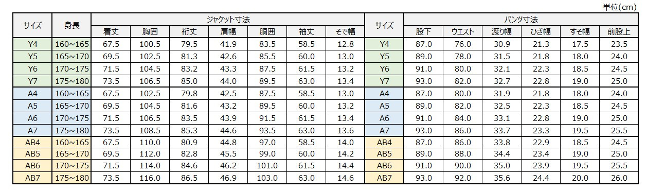 サイズチャート