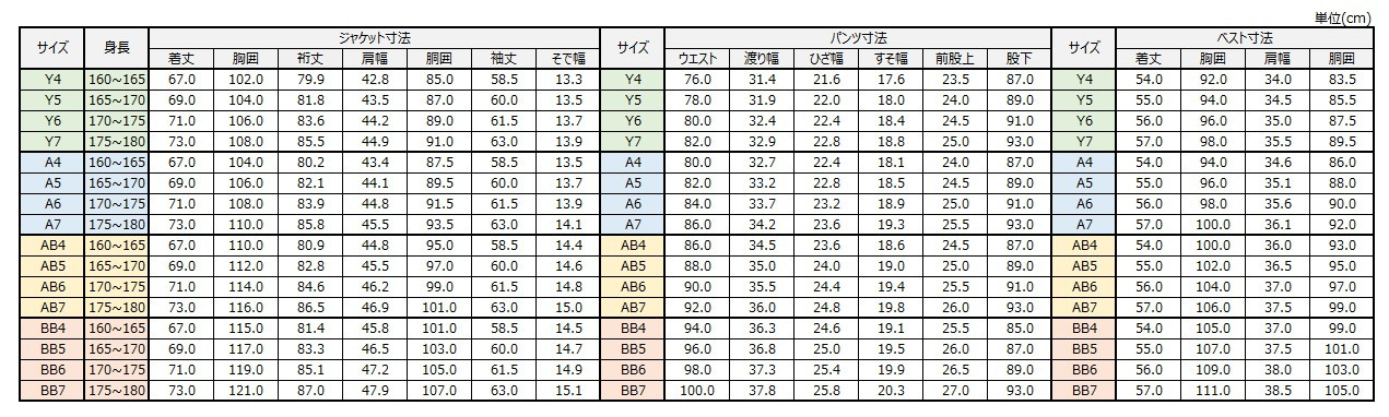 サイズチャート