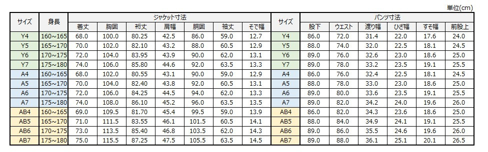 サイズチャート