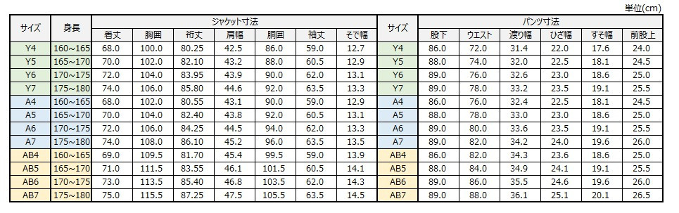 サイズチャート