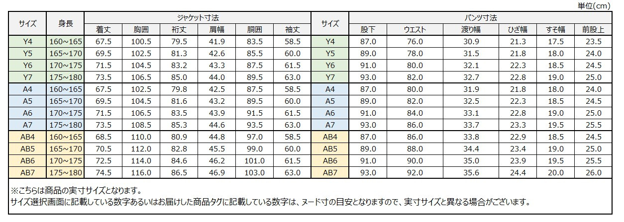 サイズチャート