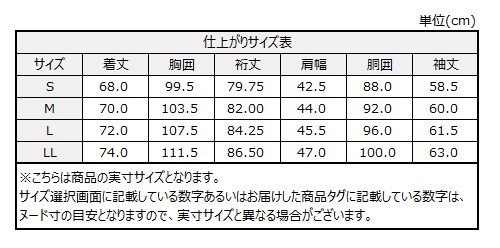 サイズチャート