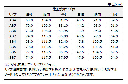 サイズチャート
