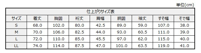 サイズチャート