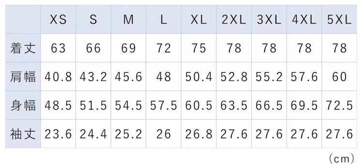 サイズチャート