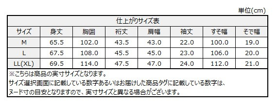 サイズチャート