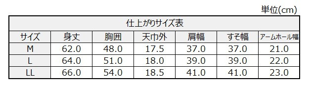 サイズチャート