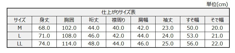 サイズチャート
