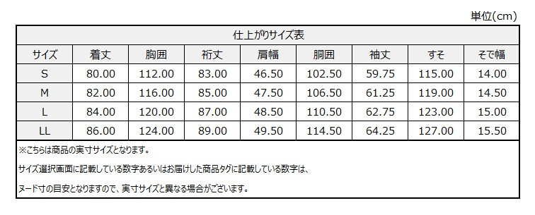 サイズチャート