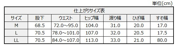 サイズチャート