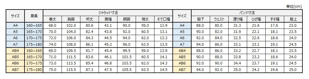 サイズチャート