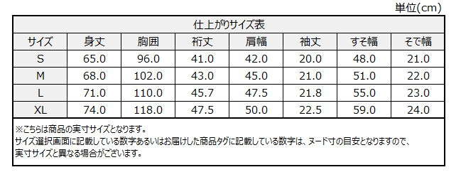 サイズチャート