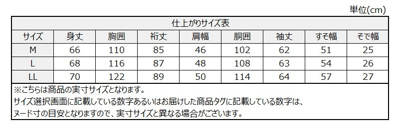 サイズチャート