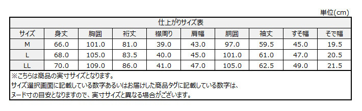 サイズチャート