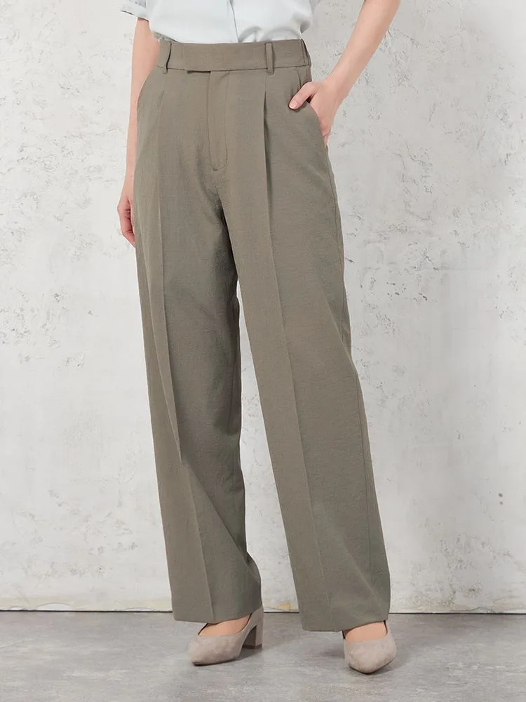 【ウォッシャブル】ワイドパンツクレープ2WAYワッシャー素材SOFFICE【レディース】