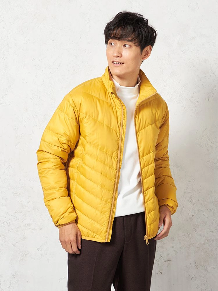 【ウォッシャブル】ダウンブルゾンスタンドカラー【軽量/撥水/保温】無地カジュアルアウターリッケンバッカー秋冬