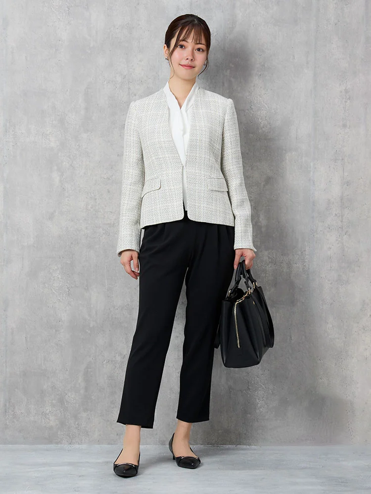 【セレモニースーツ3点セット】フォーマルジャケット/ブラウス/パンツ無地MASAKIMATSUSHIMA通年礼服【レディース】