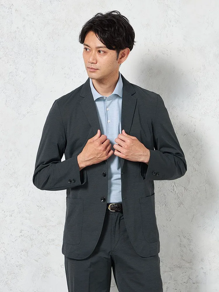 【即納】【WEB限定】上下セットアップハイブリッドジャージーストレッチ無地通年