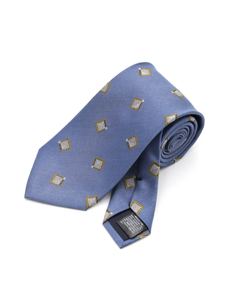 【シルク100%】ネクタイレギュラー小紋柄リッケンバッカー