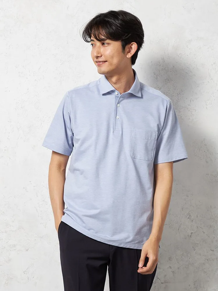 【即納】半袖ポロシャツワイドカラー【WEB限定】吸汗速乾イージーケアビズポロTOKYORUN春夏