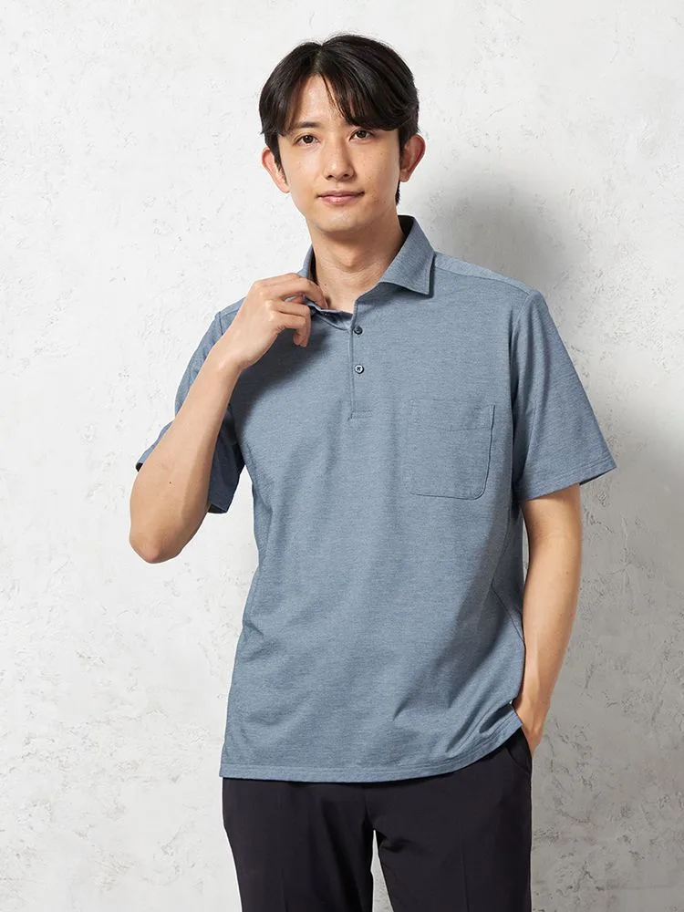 【即納】半袖ポロシャツワイドカラー【WEB限定】吸汗速乾イージーケアビズポロTOKYORUN春夏