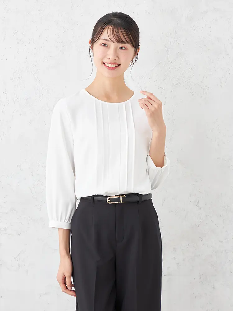 【SOFFICE】ピンタックブラウスニットカットソー通年【レディース】