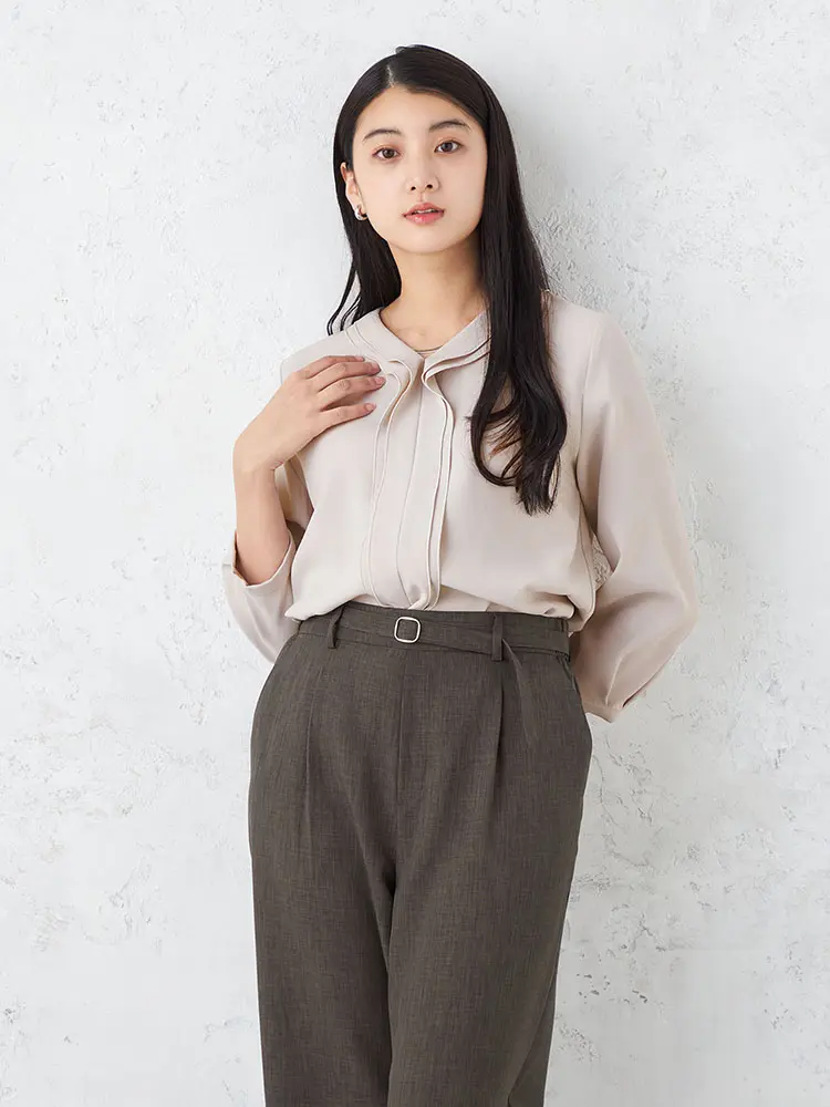 【SOFFICE】2WAYアクセ付きフリルブラウスカットソーソフィーチェ通年【レディース】