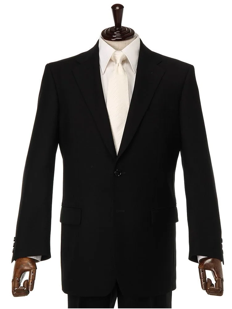 [礼服]【大きいサイズ(K体)】フォーマル2つボタンウール混黒無地リージェントハウス通年礼服【定番】