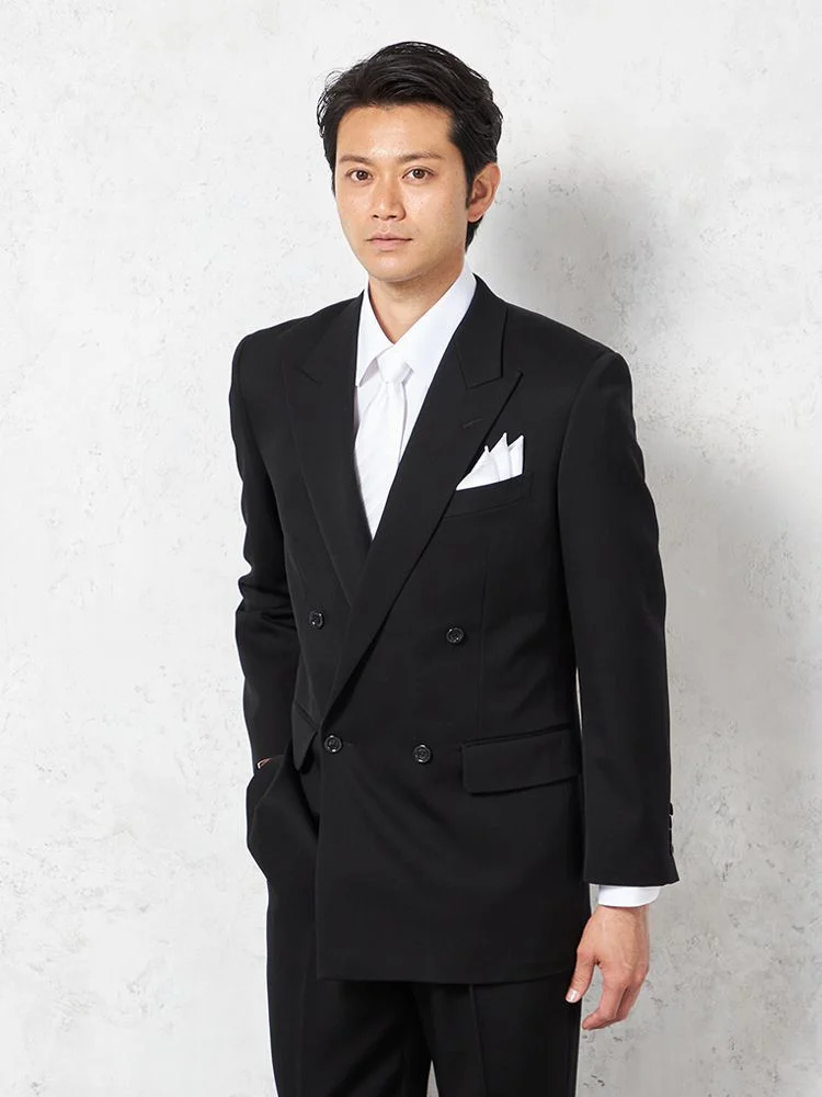 [礼服]【ウエストアジャスター仕様】ダブルフォーマルワンタック黒無地YKbyYUMIKATSURA通年礼服【定番】