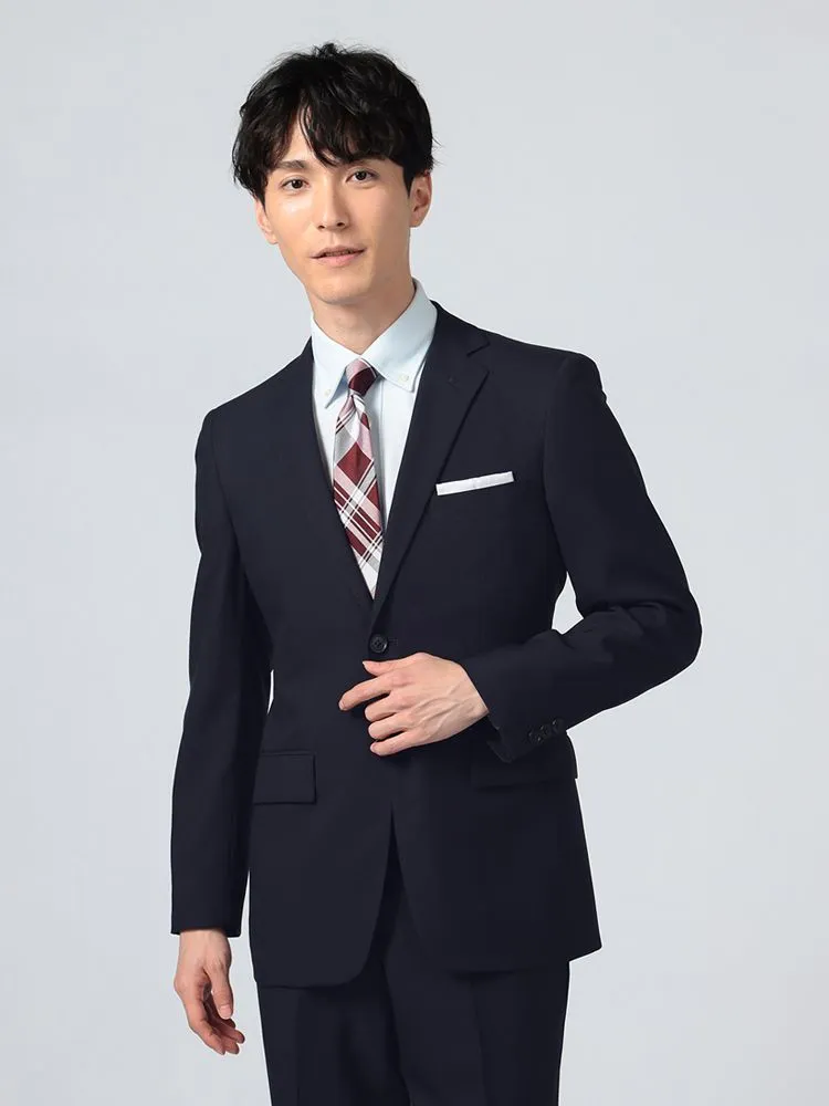 【上下ウォッシャブル】スーツ2つボタンイージーケアポリエステル100％シャドウストライプフュージョンクラブ春夏