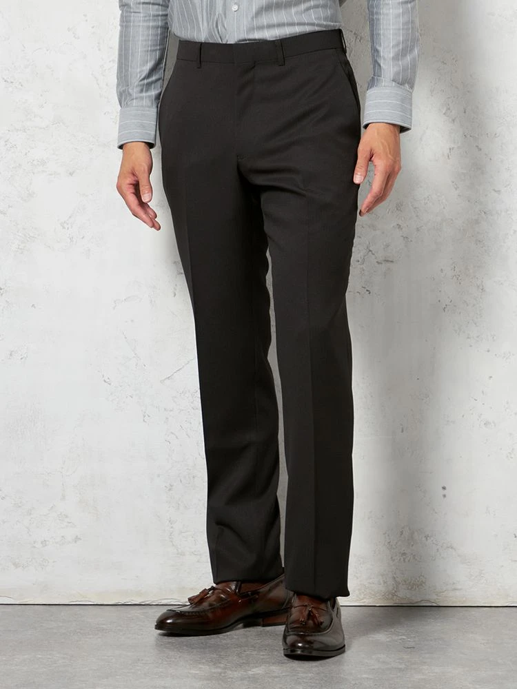 【ウォッシャブル】パンツスラックスノータックストレッチストライプリッケンバッカー秋冬