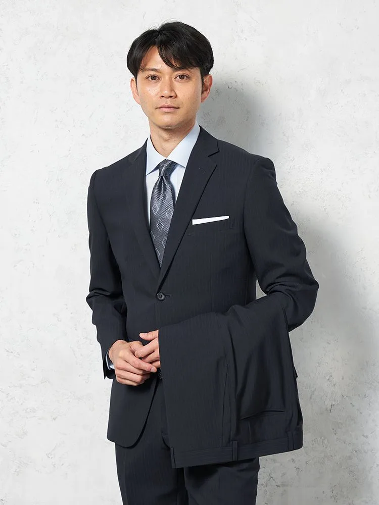 【上下ウォッシャブル】スーツ2つボタンツーパンツイージーケアストライプpinkywolman