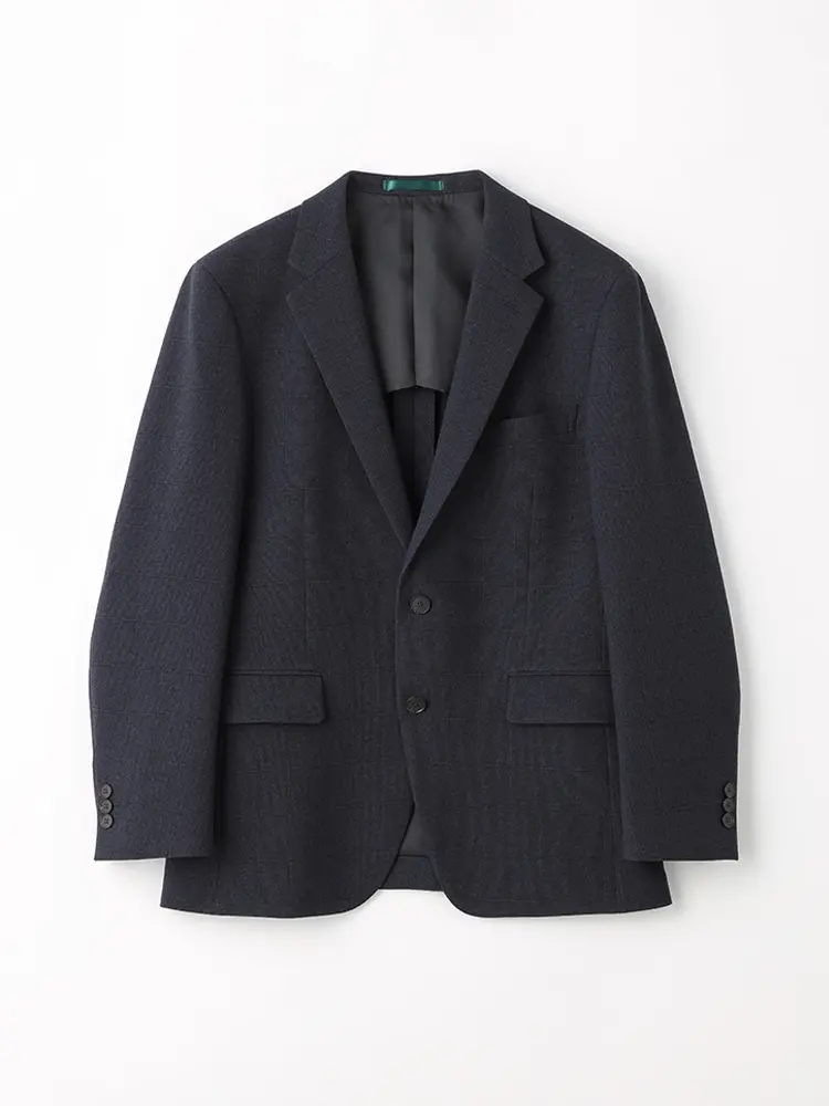 【リッケンバッカー】ウールライクジャケット２つボタンウインドペンウォッシャブルストレッチ秋冬