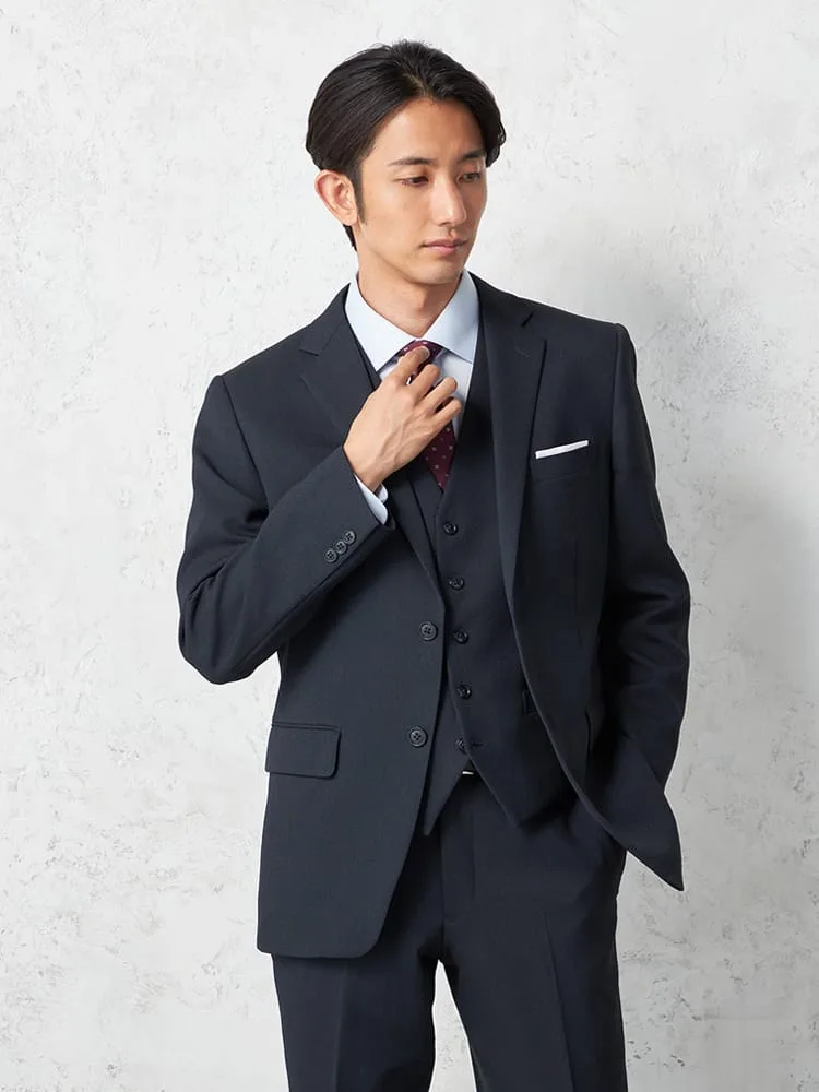 【即納】【WEB限定】スリーピーススーツ2つボタンヘリンボン上下ウォッシャブル3シーズン対応