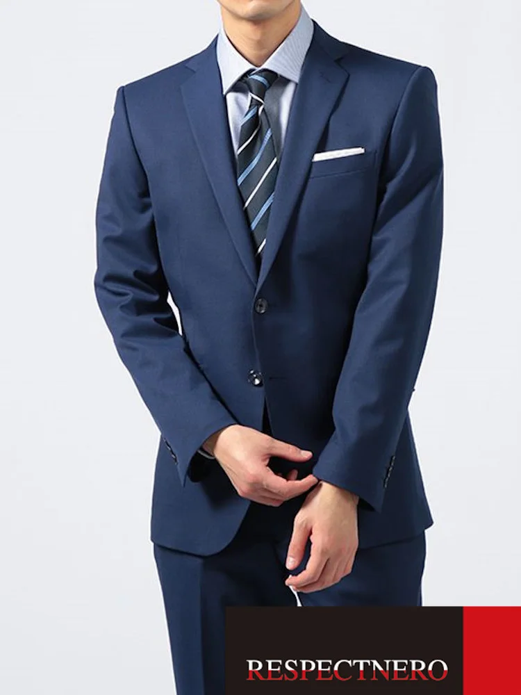 スーツブルーシャドーRESPECTNERO(リスペクトネロ)通年【スリムデザイン】