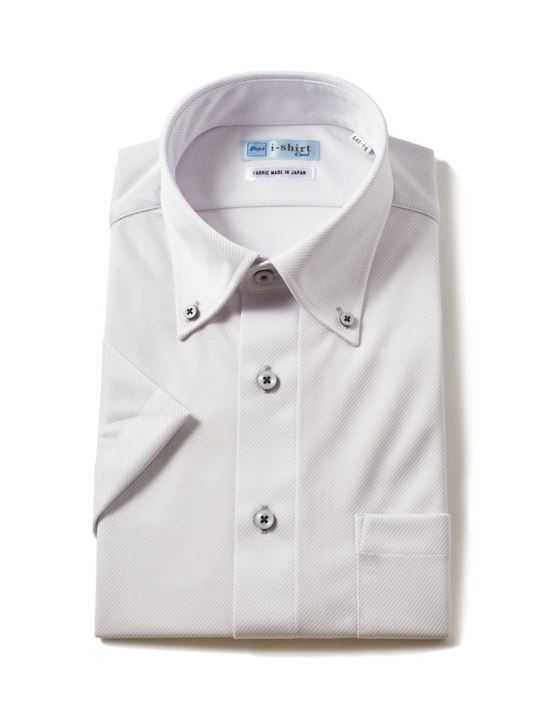 【完全ノーアイロン】半袖アイシャツボタンダウンストレッチ吸汗速乾無地ワイシャツi-shirt春夏