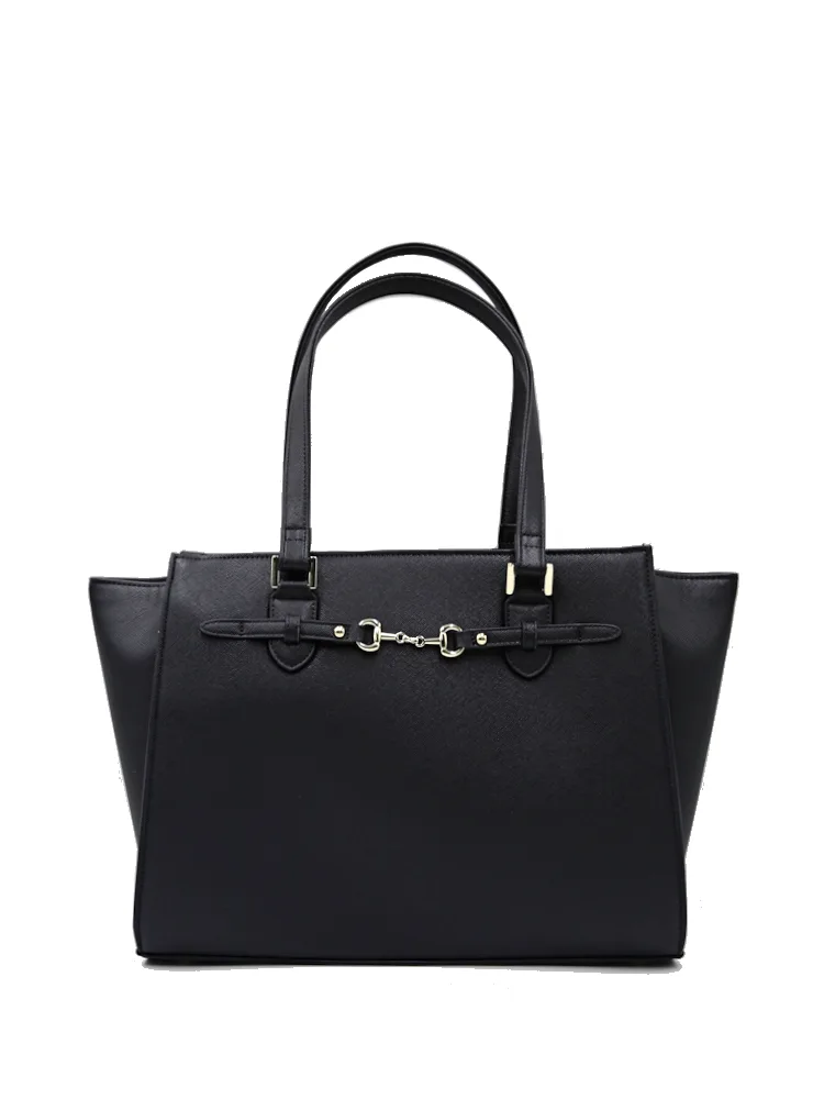 【2WAY】ビット金具付ベルトトートバッグA4サイズ対応収納ポケット充実通年【レディース】